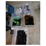 Five Totes of Assorted Stained Glass