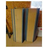 Blue and Beige Shelving Panels