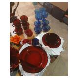 Red and Blue Glassware