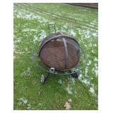 Metal Portable Fire Pit with Wheels