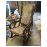 Wooden Rocking Chair with Cane Seat
