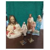 Religious Statues and Accessories Lot- last rites