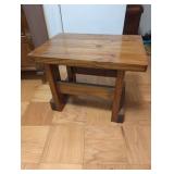 Wooden Stool/ end table with Natural Finish