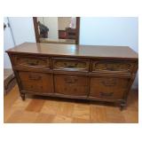Wooden Dresser and Matching Mirror