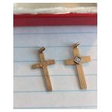 Two Gold Cross Pendants