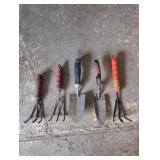 Five Gardening Hand Tools