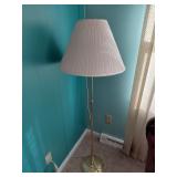 Gold-Tone Floor Lamp with Shade