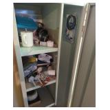 Metal Storage Cabinet with Contents