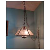 Metalï¿½ and Glass Hanging Ceiling Light
