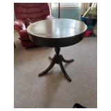 Round Wooden Table with Drawer