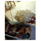 White Artificial Tree and Ornaments