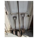 Three Metal Garden Shovels