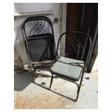 Three Metal Folding Chairs
