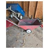 Red Steel Two-Wheel Wheelbarrow