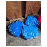 Three Blue Tarpaulin Covers
