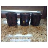 3 Mosaic Glass Candle Holders