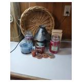 Scented Candles and Basket