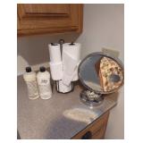 Vanity Mirror, Lotions, and Holder