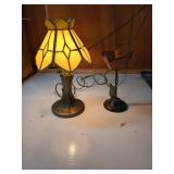 Stained Glass Lamp and Candlestick