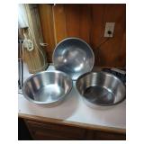 3 Stainless Steel 14in Bowls