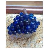 Blue Glass Grape Cluster Decoration