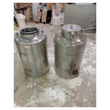 Two Stainless Steel Milk Cans