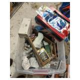 Plastic Tote With Christmas Items