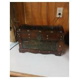 Wooden Chest with Brass Accents