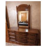 Wooden Dresser With Mirror Attached