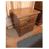 Wooden Two-Drawer Side Table