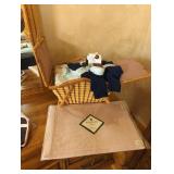 Wicker Basket With Linens and Socks