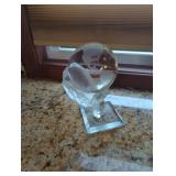 Etched glass Globe on Stand