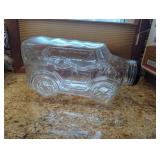 Clear Glass Car-Shaped Storage Jar