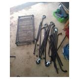 Two Disassembled Shelves with Parts