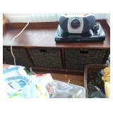 Wooden Storage Table With Baskets