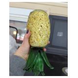 Yellow and Green Glass Pineapple Sculpture