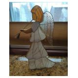 Stained Glass Angel Figurine with Candle