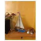 Stained Glass Sailboat Decor