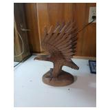 Carved Wood Eagle Sculpture