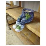 Decorative Planter with Frog Accents