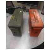 Two Metal Ammunition Storage Boxes