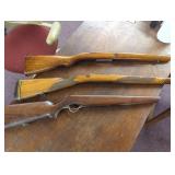 Three Wooden Rifle Stocks