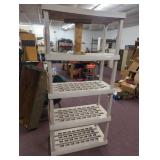 White Plastic Shelving Unit, 36x18x74