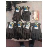 Six Pairs of Gloves with Safety Glasses