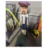 Handcrafted Wooden Golfer Sculpture