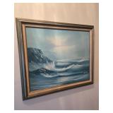 Seascape Painting with Frame