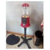 Red Gumball Machine on Stand