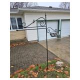 Black Metal Address Post with Sign