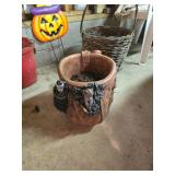 Heavy Ceramic Pot with Leather Details