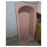 Mid-Century Pink Porcelain Bathtub